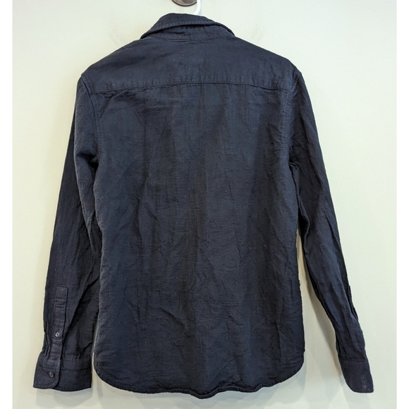 Magaschoni Blue 100% Brushed Cotton Long Sleeve Button Down Shirt Size Small - Picture 4 of 6